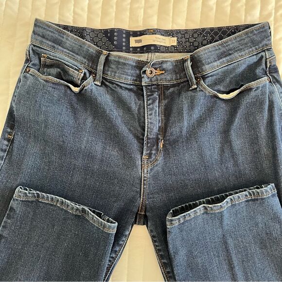 Levi's 525 Size12 Perfect Waist Straight Leg Classic Blue Stretch Women's Jeans - Picture 5 of 6